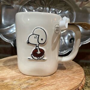 Rae Dunn Peanuts GAME DAY double sided mug - snoopy woodstock football NEW